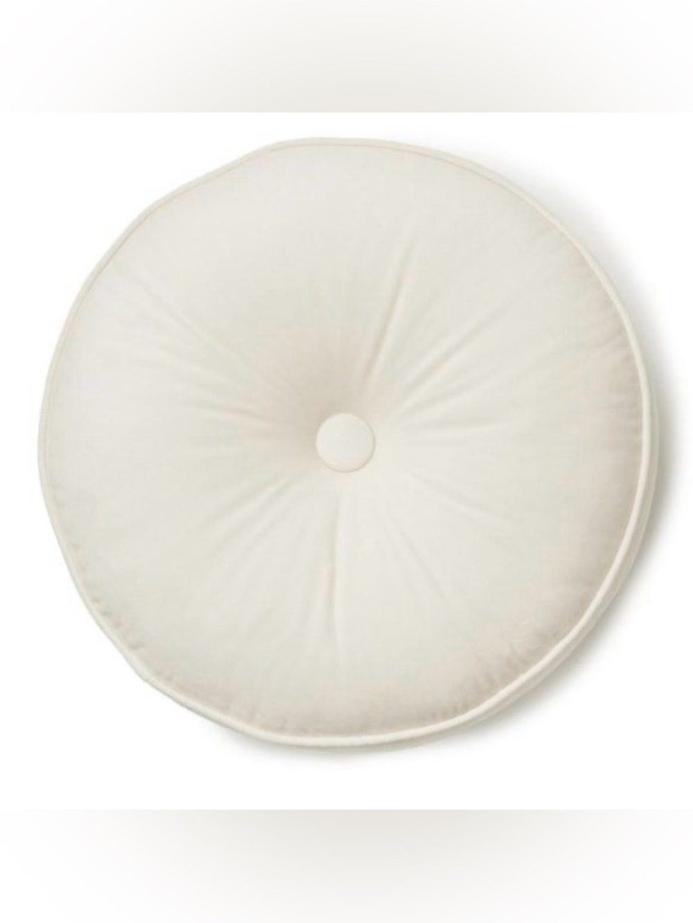 Round Tufted Accent Pillow - IVORY